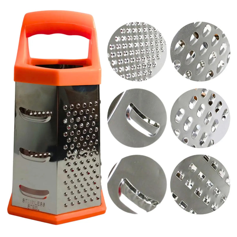Ralador de Legumes Multifuncional Manual para Cozinha – 6 Lados para Cortes Variados