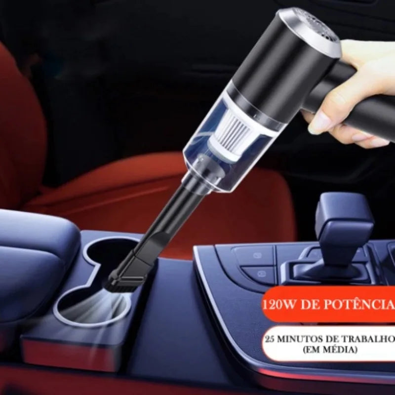 Mini Aspirador de Pó Automotivo Sem Fio – 120W Recarregável e Potente