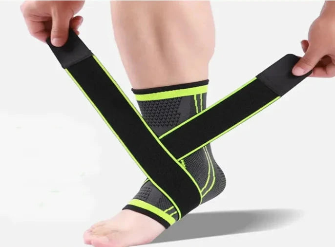 Tornozeleira Ortopédica Ajustável com Proteção para Esportes – Anti-Derrapante, com Faixa Verde