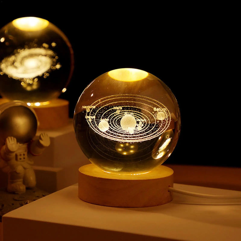 Luminária USB LED 3D Lua e Galáxia - Decoração para Casa e Quarto