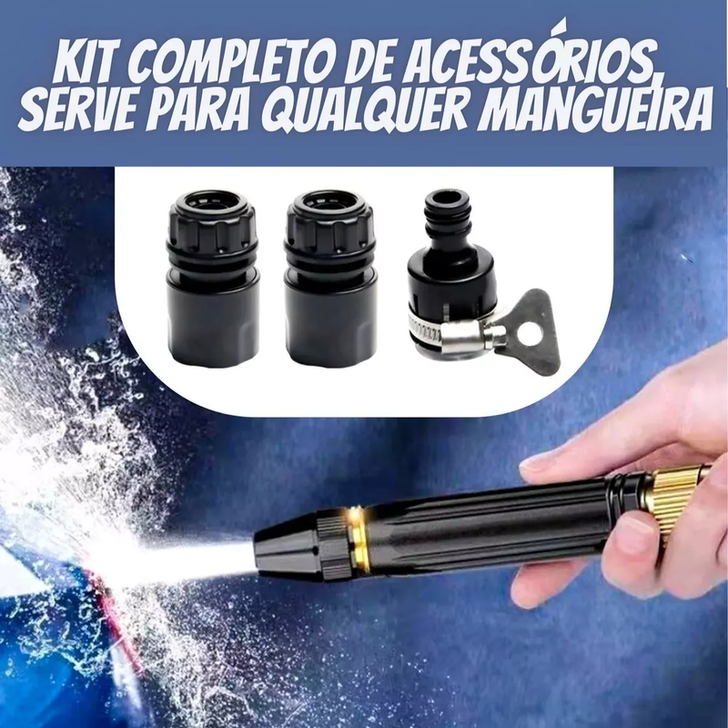 Pistola de Alta Pressão com Bocal Preto – Limpeza Doméstica e Lavagem de Carros